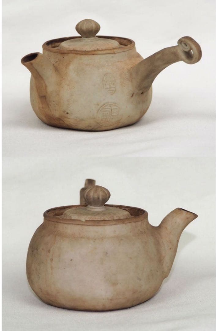 送料無料　明治時代　名工『森有節』作　有節萬古「日本有節」銘　急須　茶道具