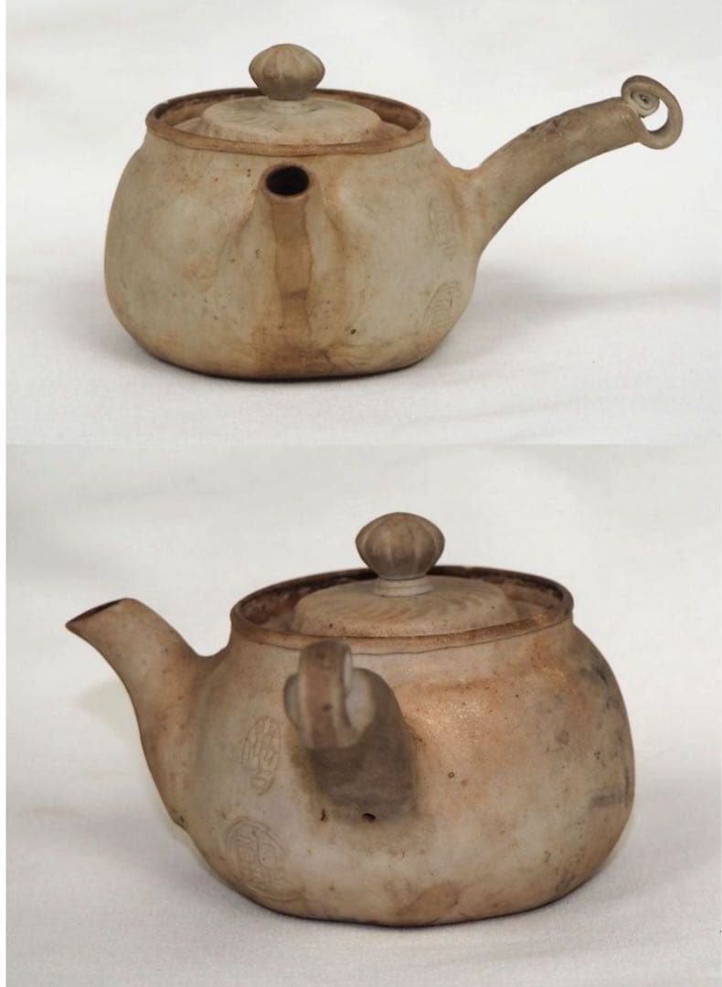 送料無料　明治時代　名工『森有節』作　有節萬古「日本有節」銘　急須　茶道具