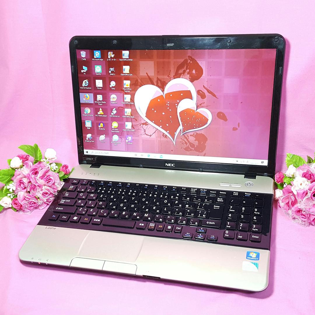 最新Win10♣ゴールドNEC♣LaVie♣メモリ4G♣HDMI&テンキ!!♣