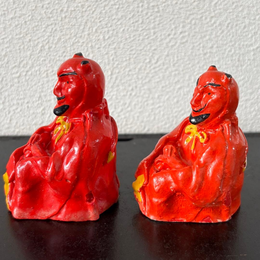 ヴィンテージ　1950s 日本製　陶器　レッドサタン　デビル　ソルト&ペッパー