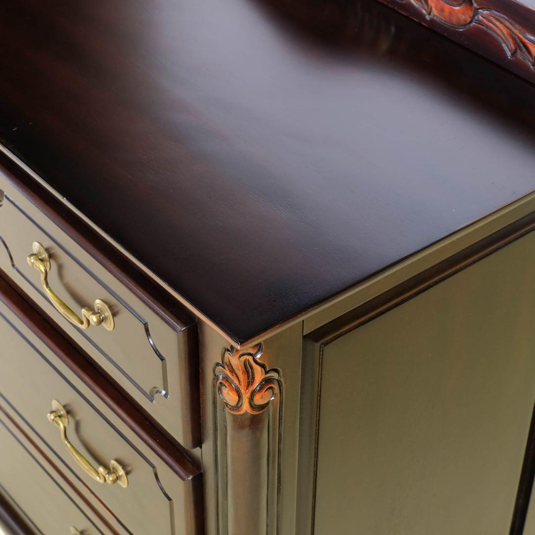 A 新品 アンティーク調 チェスト 75cm タンス 衣類収納 リビング 茶色