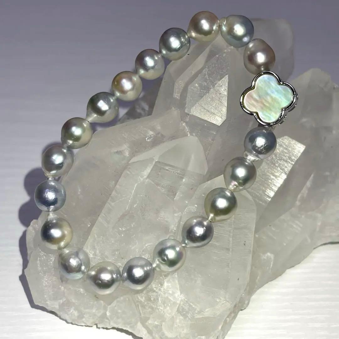 【希少】天然あこや黒本真珠 ブレスレット