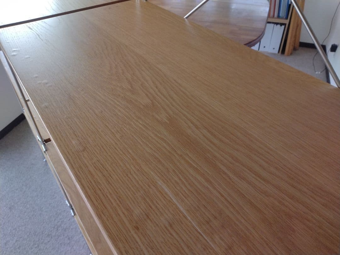 【訳あり良品】MUJI無印 ステンレスユニットシェルフ大ワイドオーク材4段連結