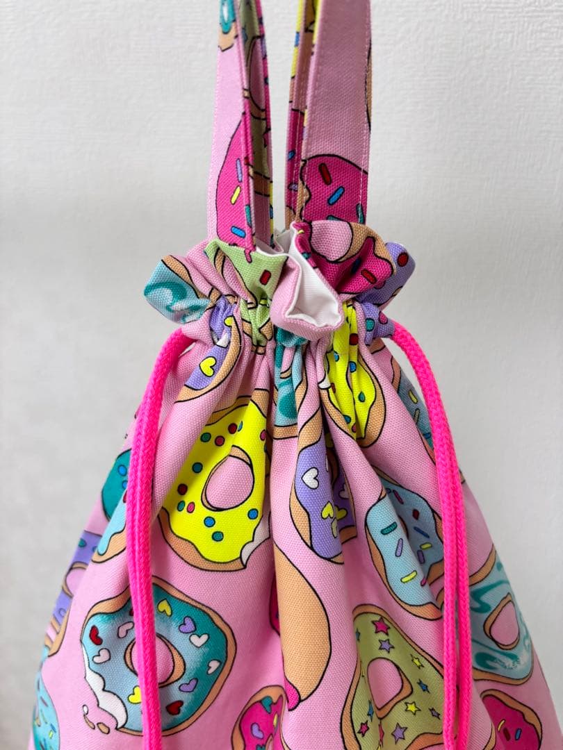 入園入学3点セット♡ドーナツ柄×ストライプ｜女の子に人気　ネオンカラー