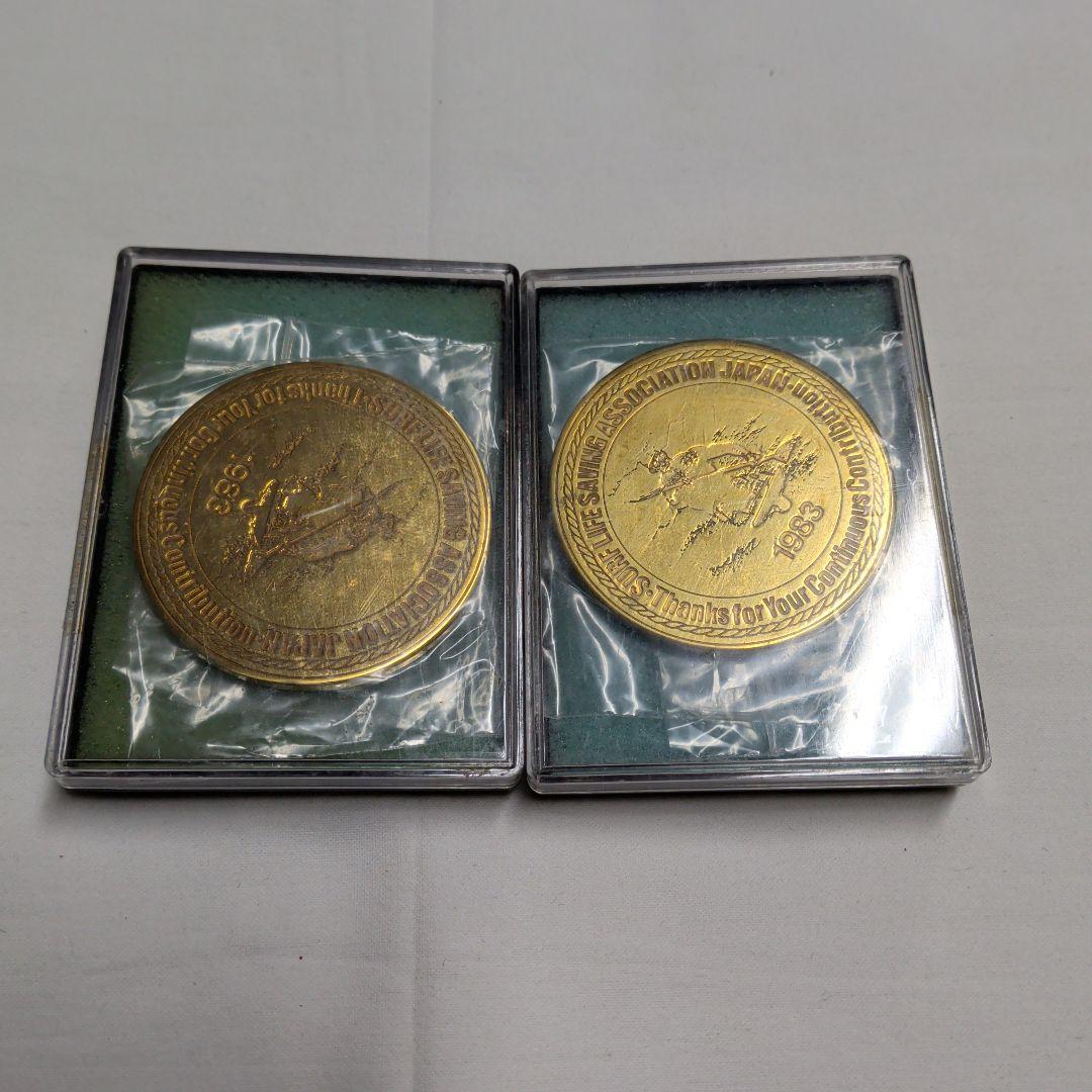 1983年 メッキ メダル ライフセービング　デザイン ケース付き