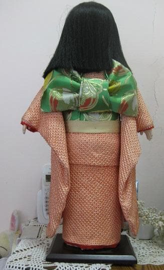 市松人形　赤総絞り着物　約52cm　難あり　日本人形・ひな祭り