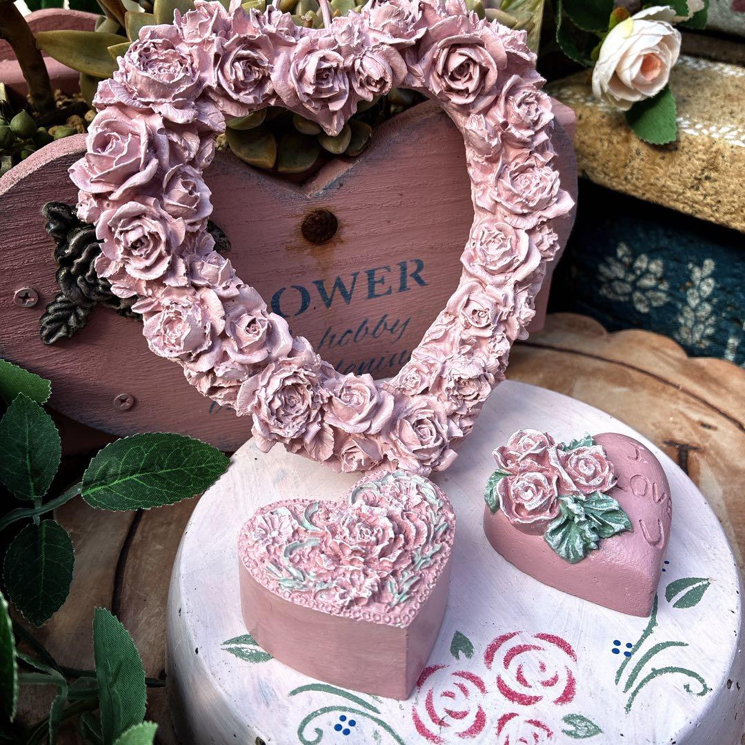 ★ tokoちゃん★ハートのステップストーン★ピンクのハートオブジェ★