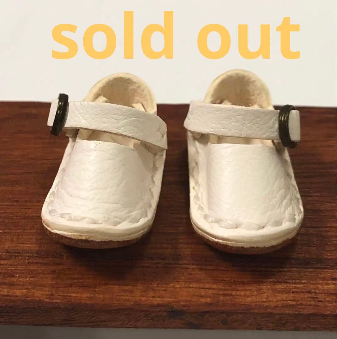 ミニチュア靴 ストラップシューズ オフホワイト ブライス icドール リカちゃん