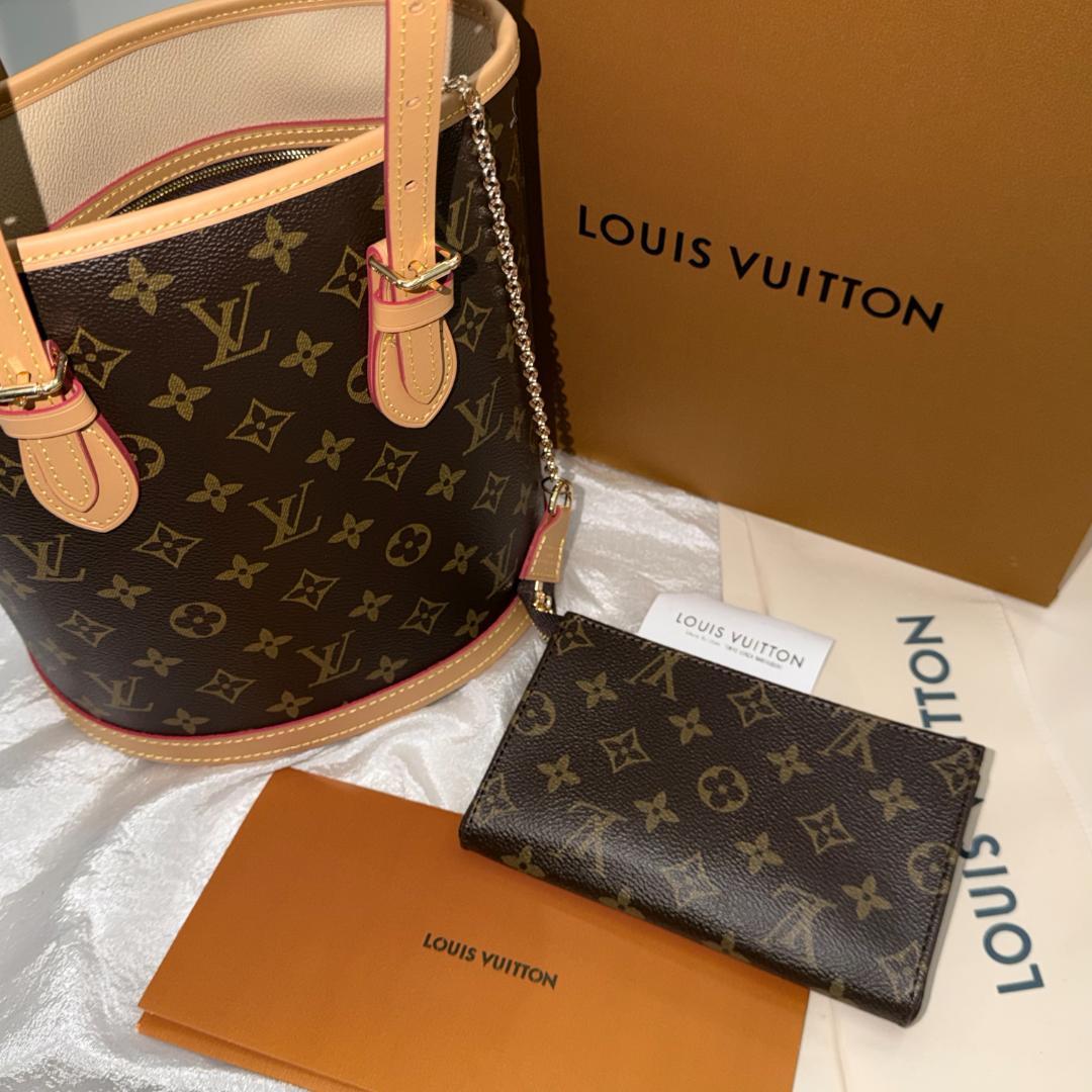 ルイヴィトン　モノグラム　バケットPM トートバッグ　ポーチ付き