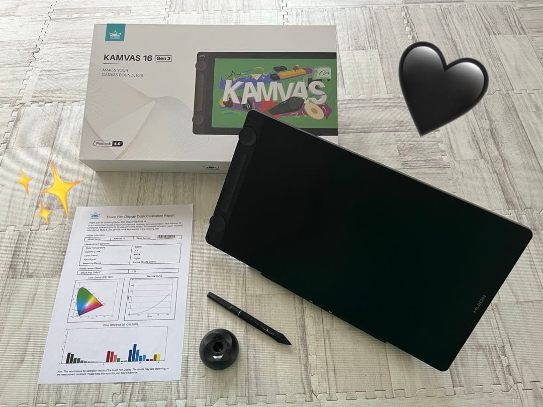 HUION 液タブ Kamvas 16（Gen 3） ブラック【付属品完備】