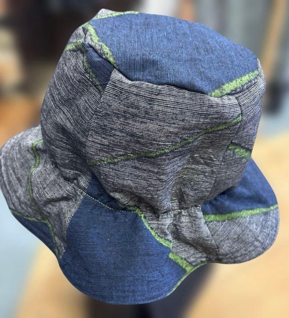 40 【一点物】和柄パッチワーク バケットハット 紬