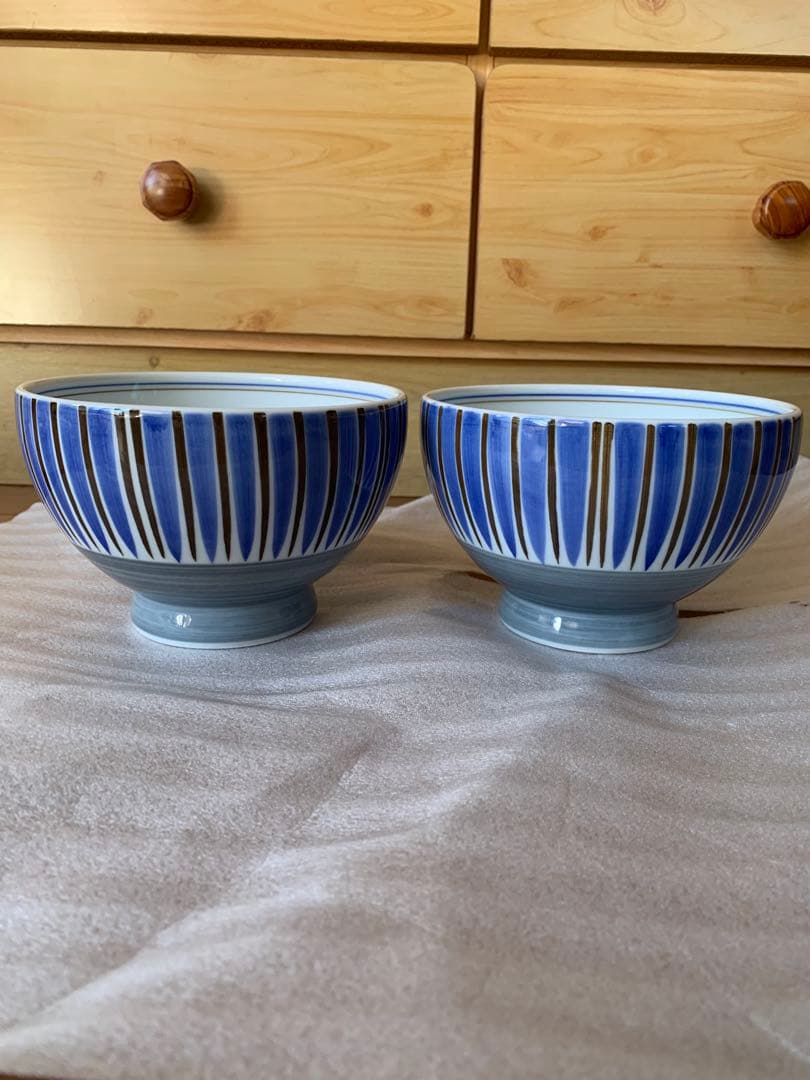 【深川製磁】古代縞　深丼　2個セット