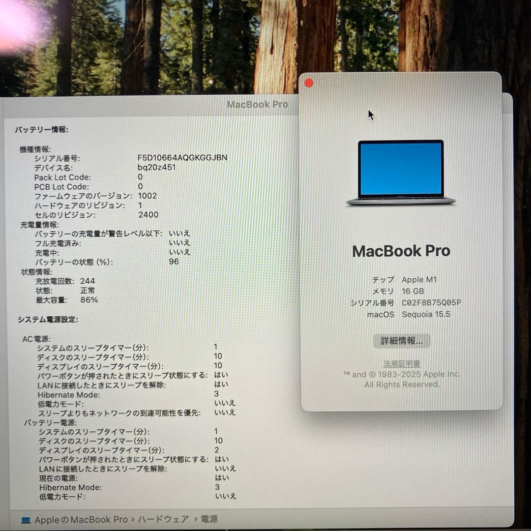 MacBook pro 13インチ 2020 M1 16G 512G