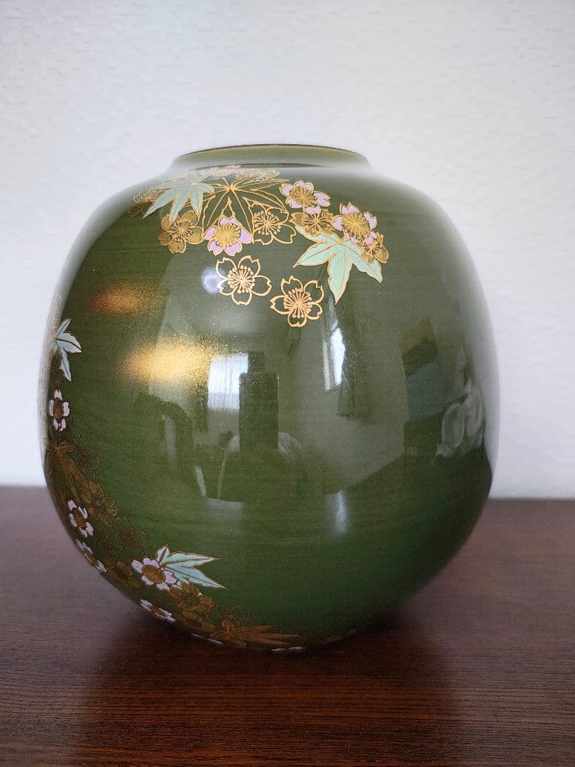 【セール】九谷焼　花瓶　花器　壺　桜模様　花柄