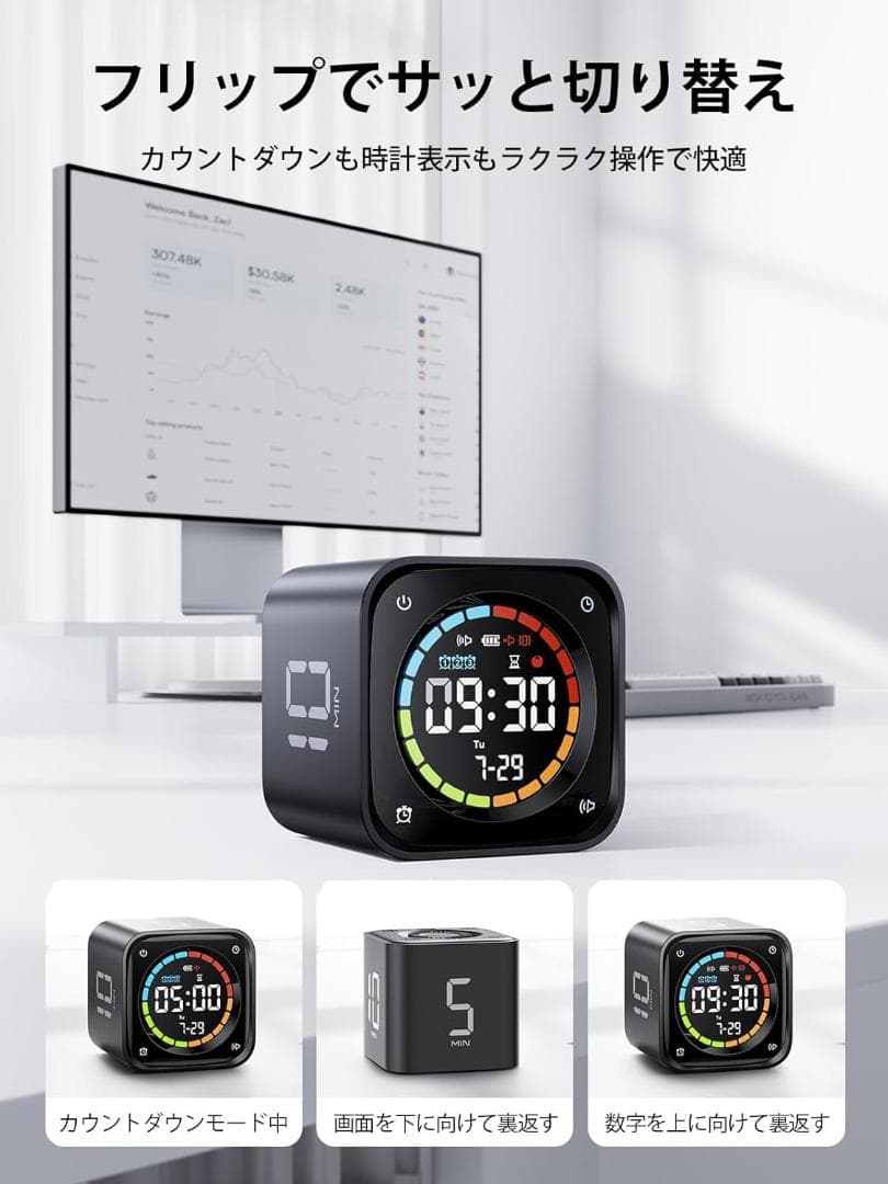 キューブタイマー ポモドーロタイマー ミニPC外観 ダイヤル式操作