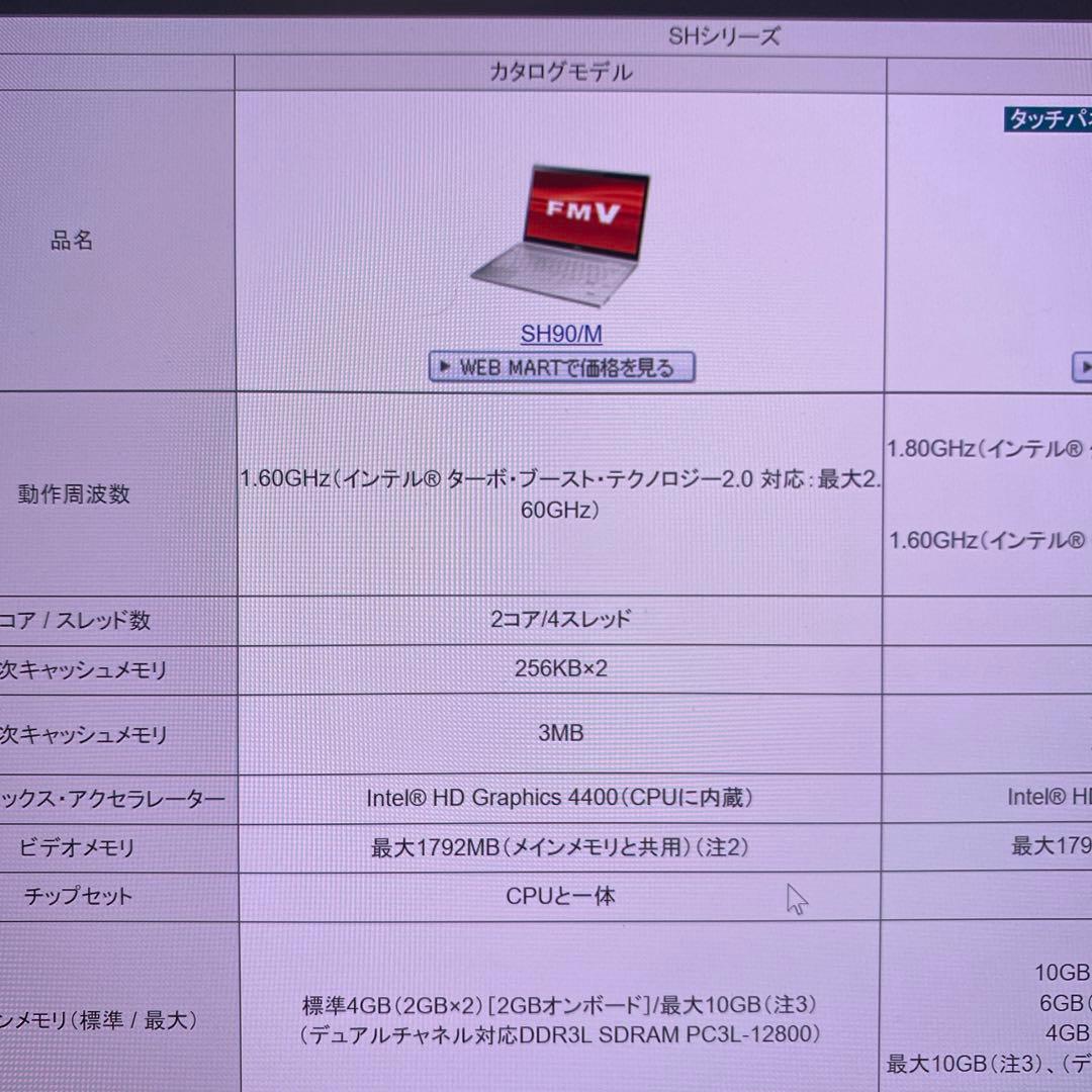 富士通　LIFEBOOK SH90/M