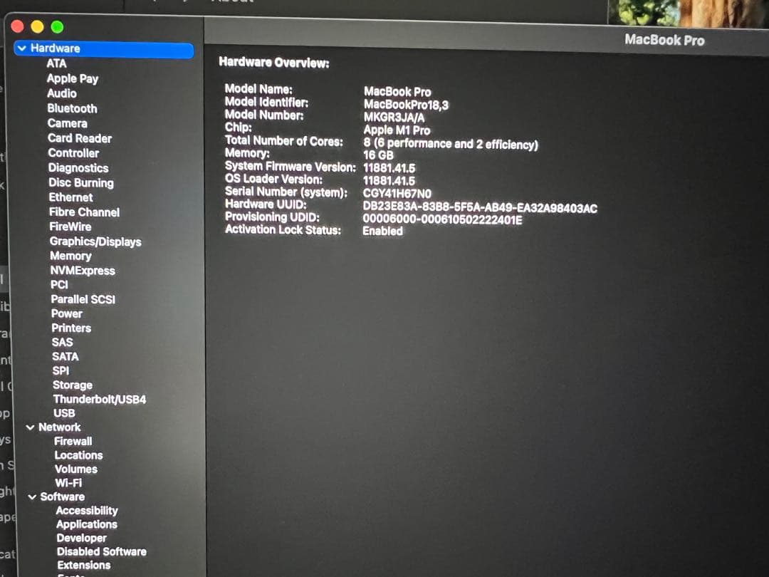 【極美品】MacBook Pro M1 PRO 14インチ 16GB 512GB