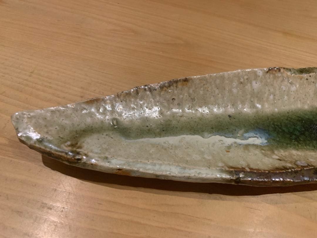 伊賀焼 福島一紘 作 舟形大皿（長皿）