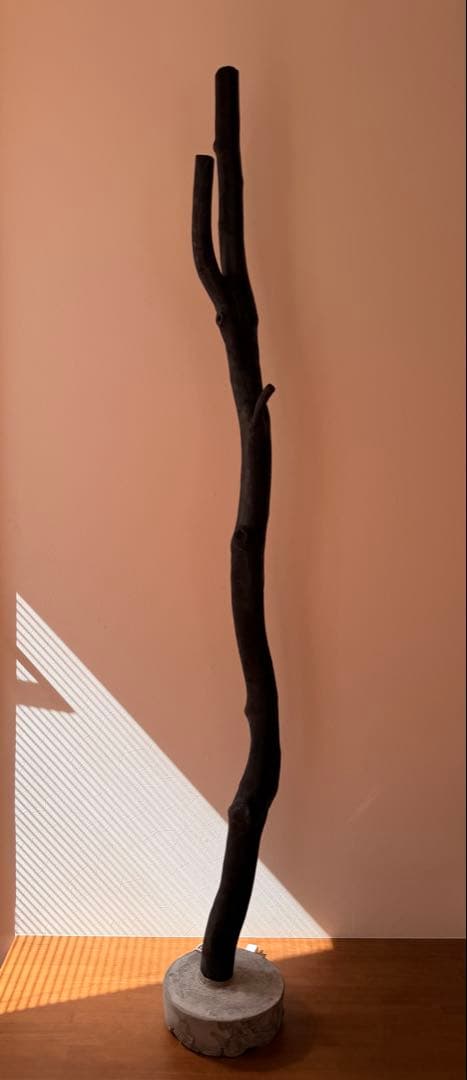 天然木 LEDフロアライト 間接照明 高さ約180cm コンクリートベース