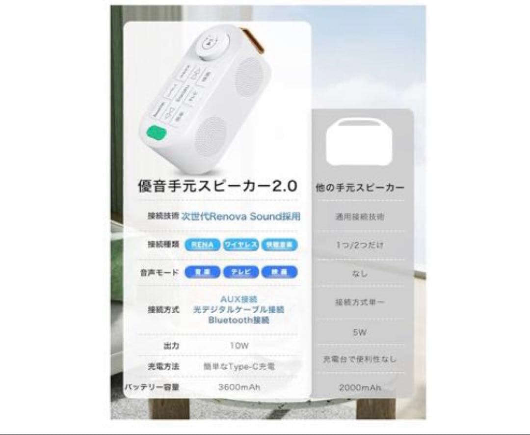 手元スピーカー❤️テレビ　ワイヤレス　優音　遅延なし　3役