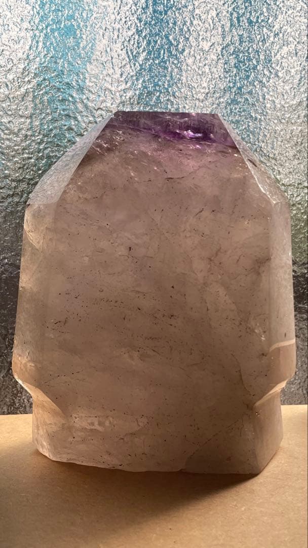 アメジスト 多面体クリスタル 約15cm 虹入り 水晶 大サイズ