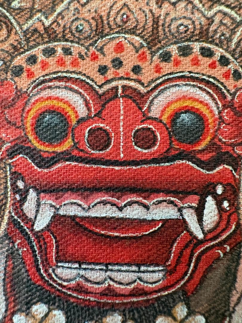 最終値下げ　バリ島の伝統的な神話のシーンを描いた絵画　30年前の物です。