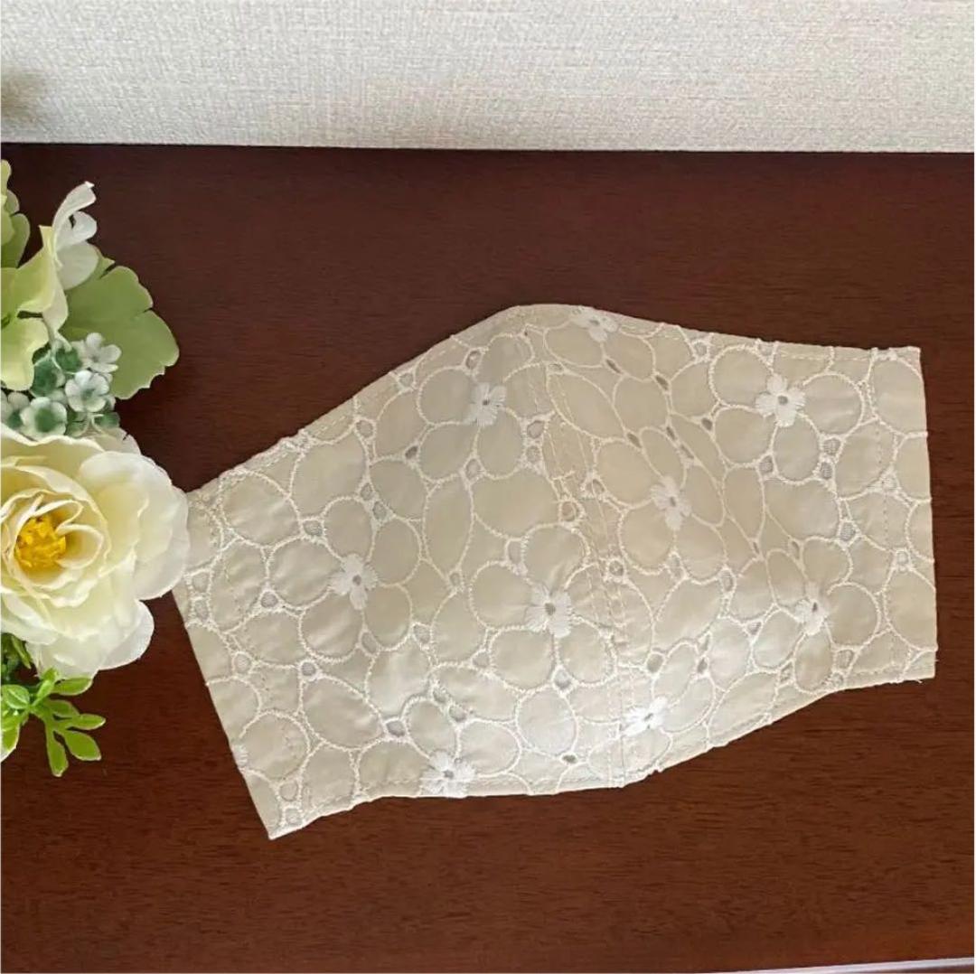 レース刺繍 ストライプ 花柄 インナーマスク 抗ウイルス クレンゼ 4枚セット