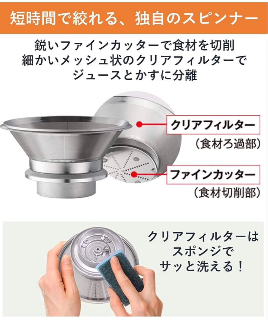 ① パナソニック ジューサー 高速 レシピブック付 ホワイト MJ-H200-W