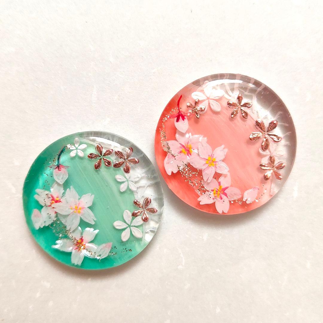 【1003】ハンドメイド　レジン　ヘアゴム　ポニーフック