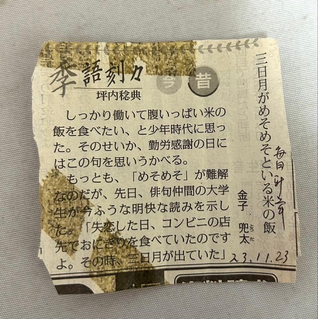 俳人　金子兜太　肉筆俳句　短冊　新聞記事付(肉)