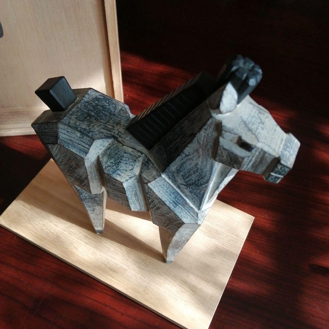 加藤潮光　木彫若駒　24cm