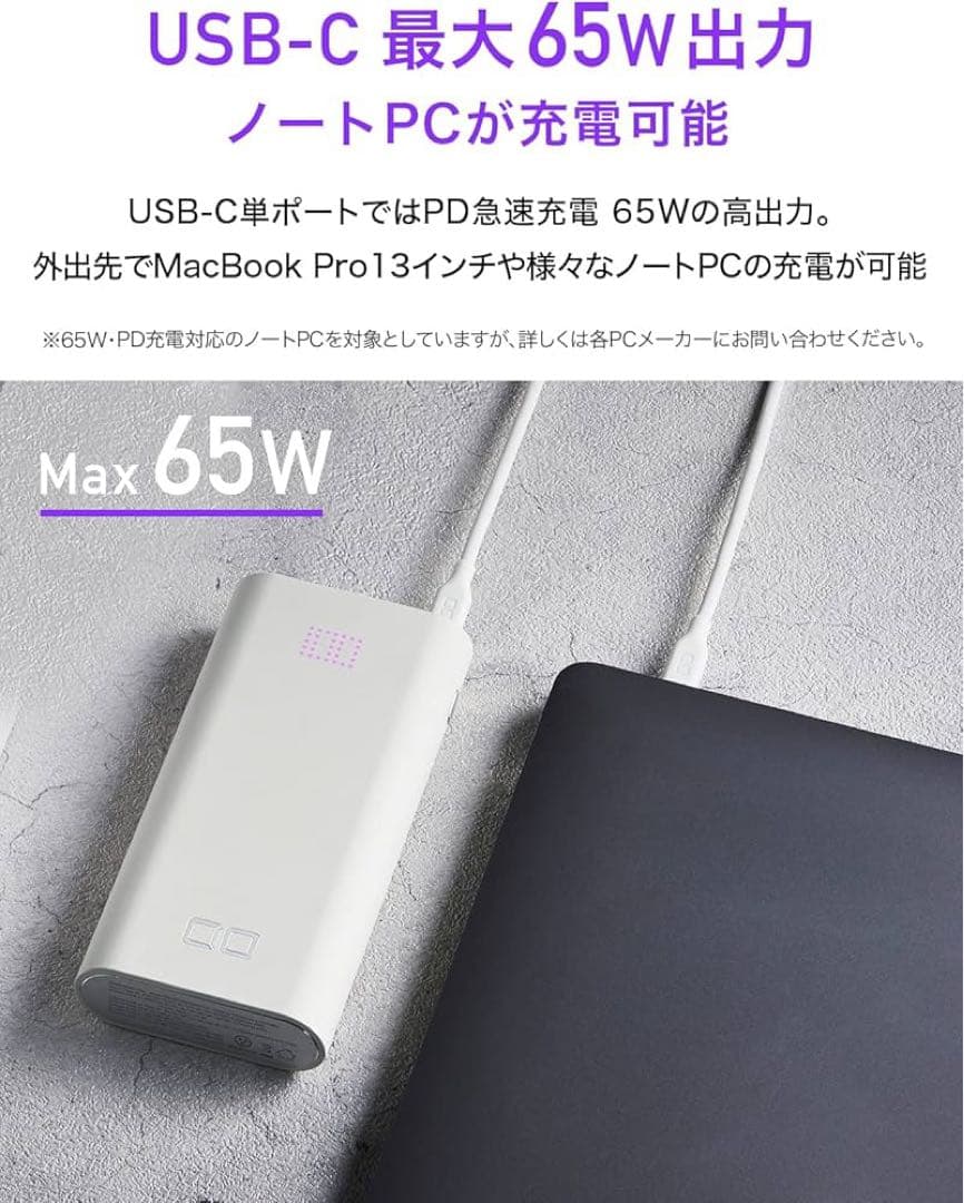 CIO SMARTCOBY TRIO 65W 20000mAhホワイト新品未使用