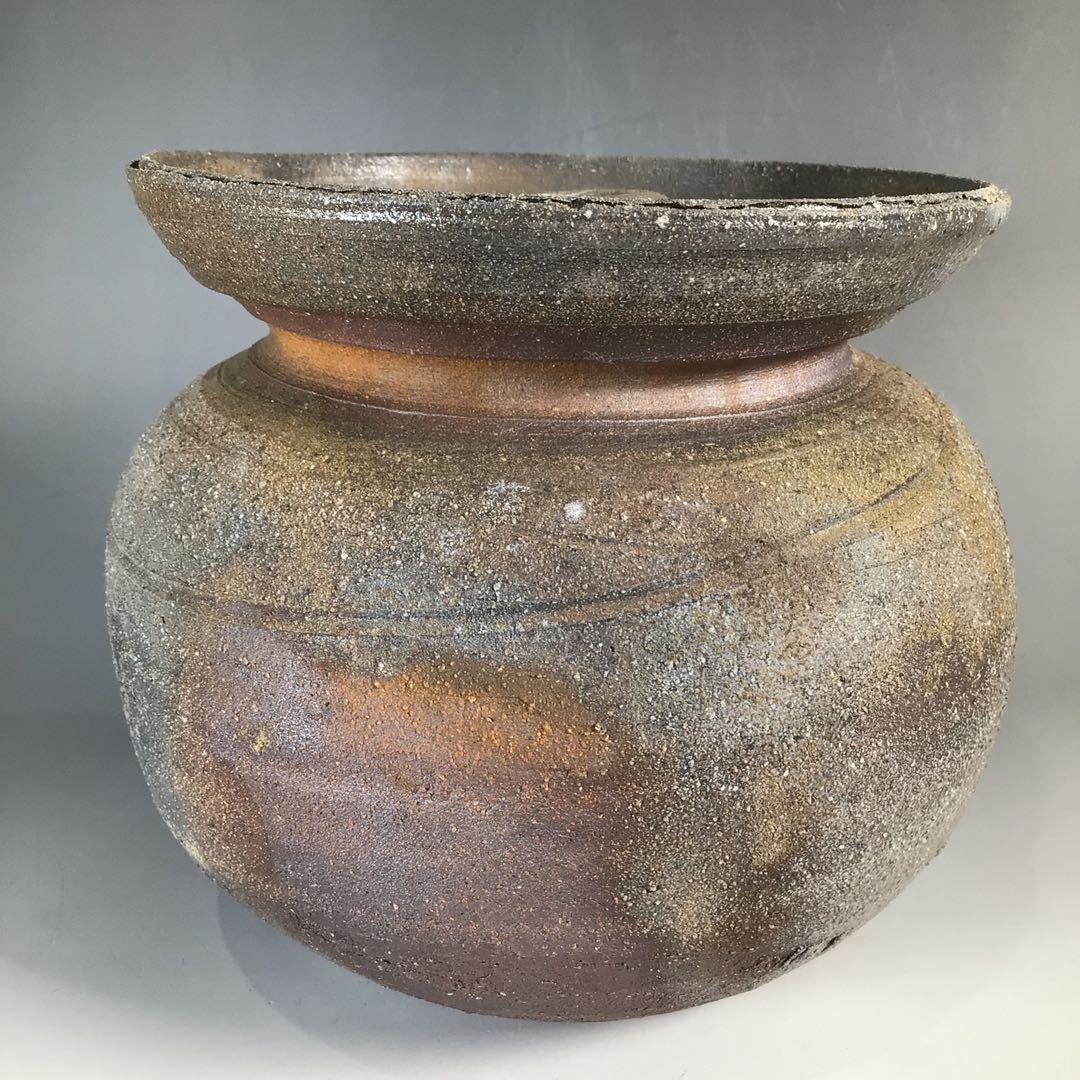 Ｎ５７３　水指　『園部玄哉造』『南蛮手』『袋形水指』　共箱　茶道具