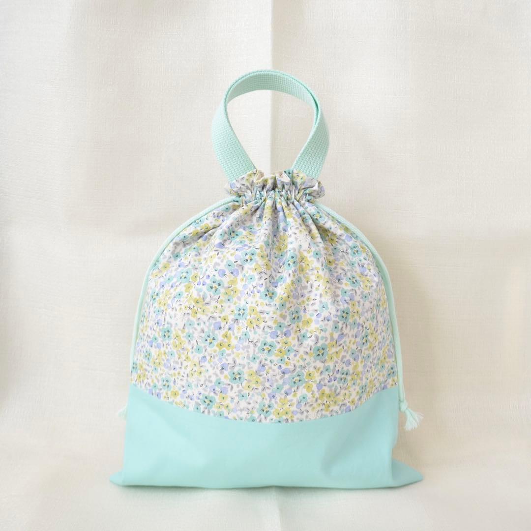 10%OFFのセール中!! 入園入学準備3点セット　小花柄　ブルー